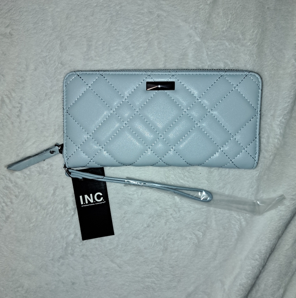 INC Quilted Light Blue Wallet. Brand New With Tags.